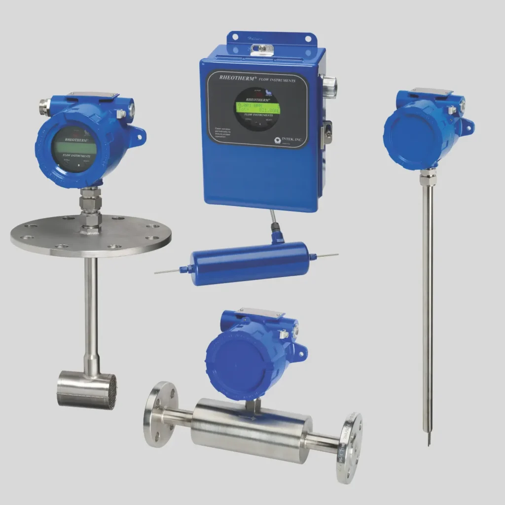 Rheotherm flow meters for liquid and gas flow